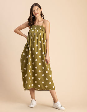 Boho Printed Cotton A-Line Dress - Bohemian Fashion