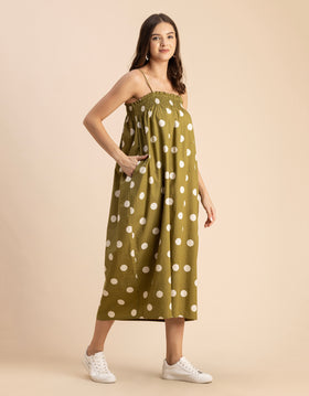 Boho Printed Cotton A-Line Dress - Bohemian Fashion