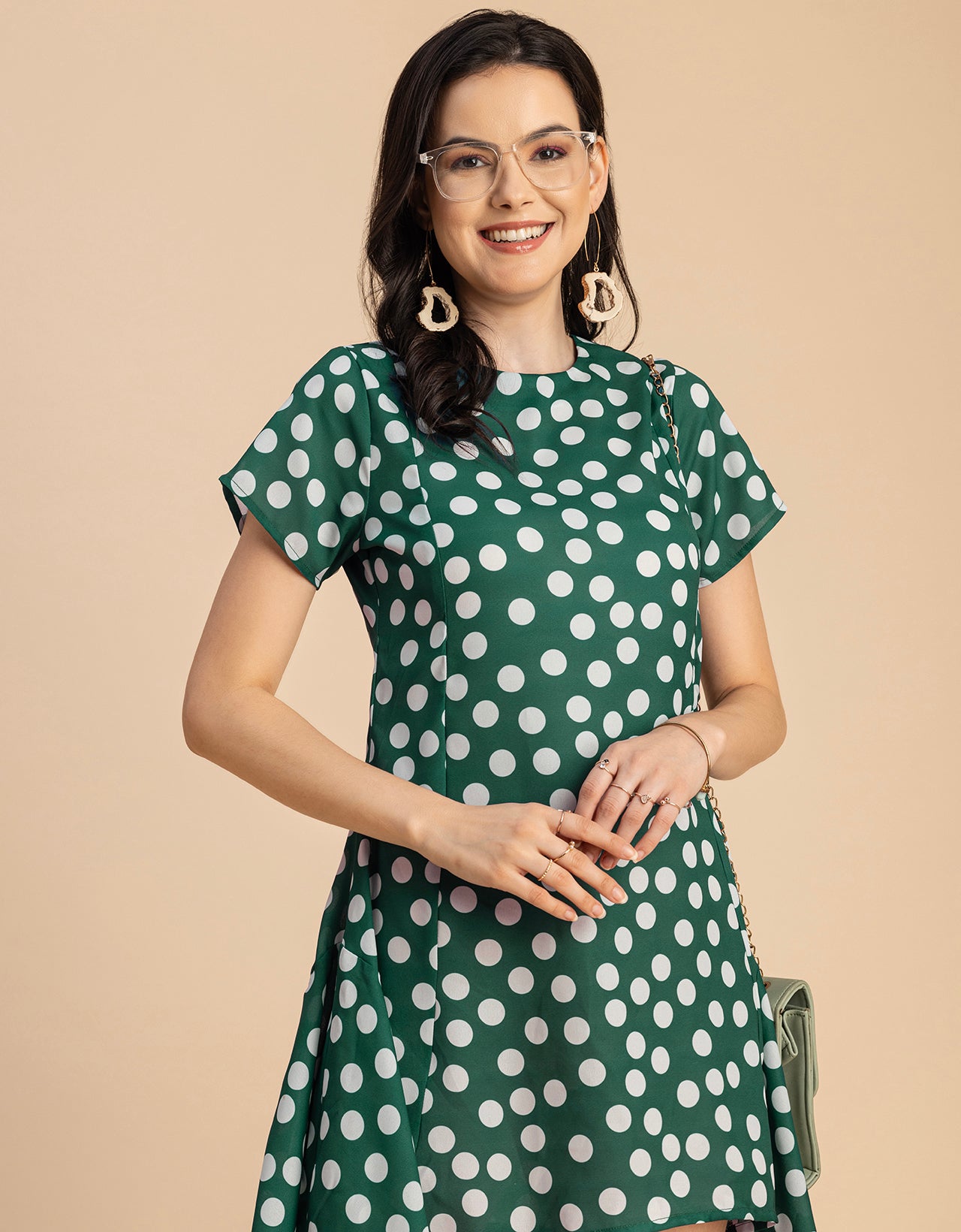 Stylish Printed Georgette Asymmetric Dress