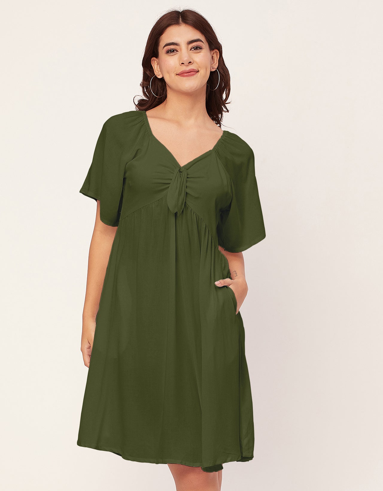 Sweetheart Neck Solid Rayon Flared Dress