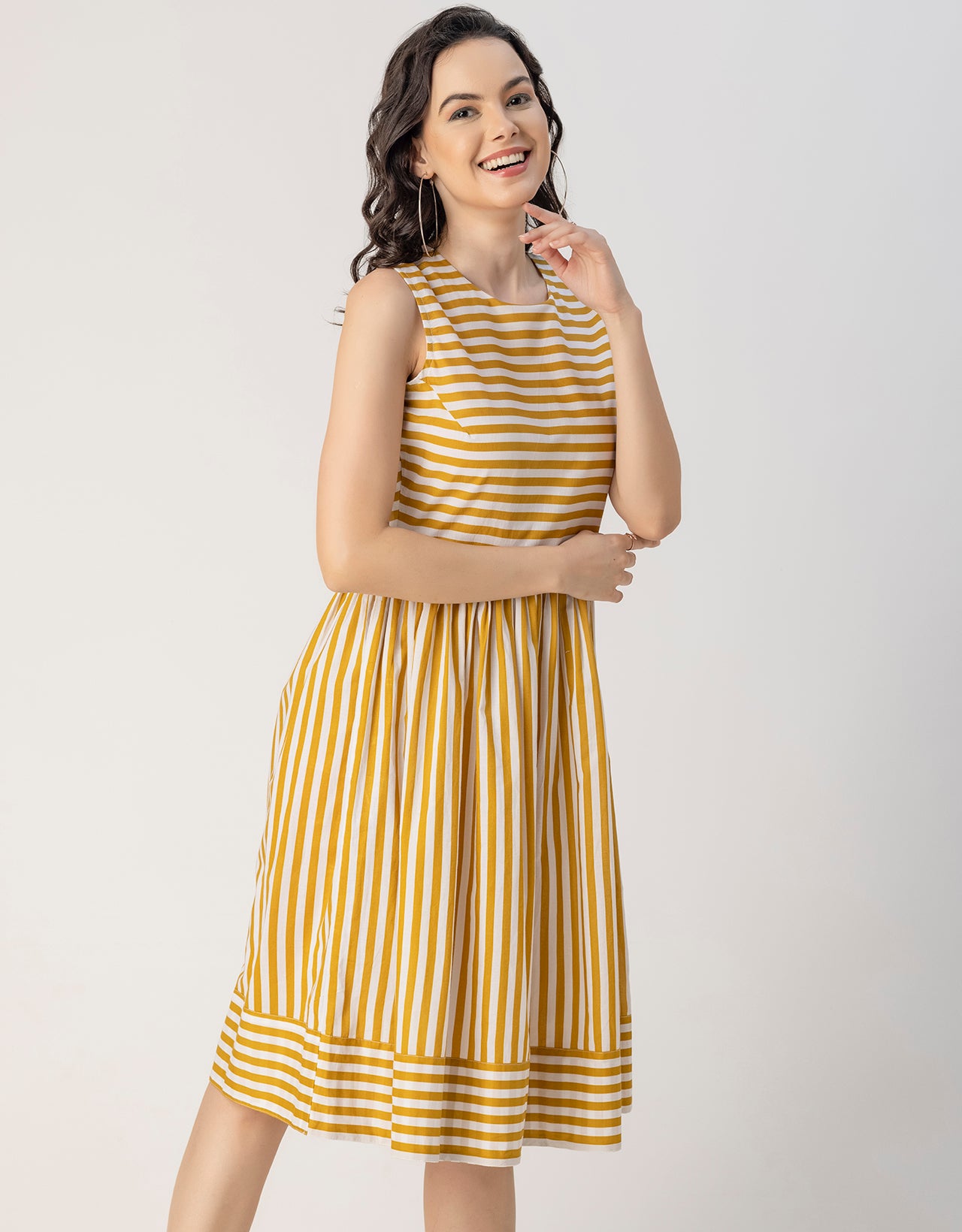 Sleeveless Round Neck Cotton Dress