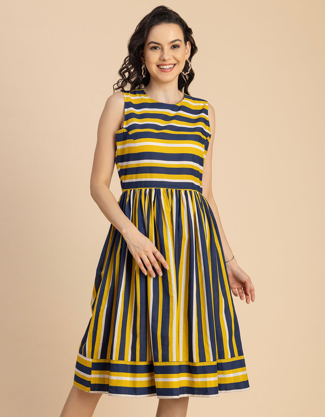 Sleeveless Round Neck Cotton Dress