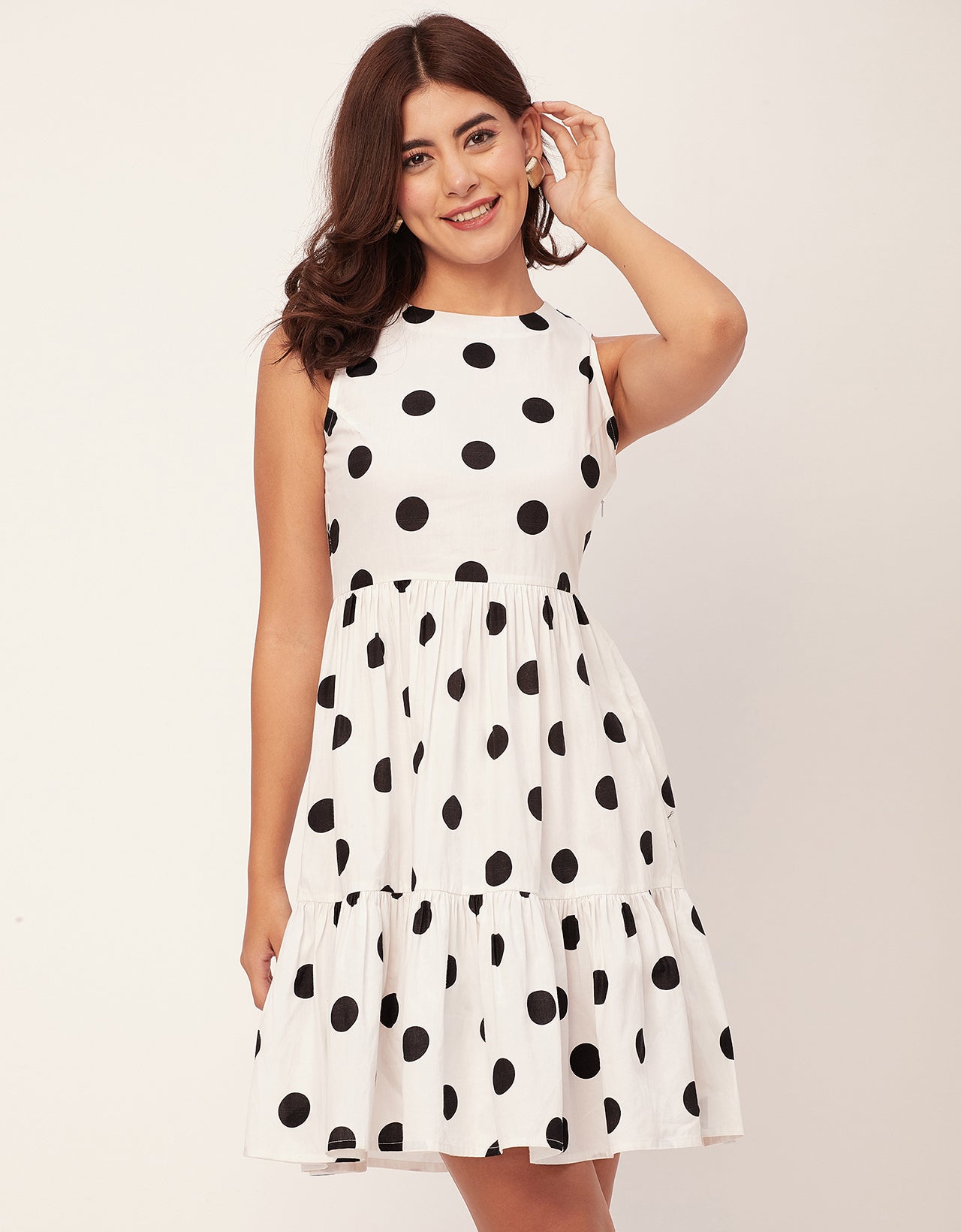 Trendy Printed Cotton Tiered Dress - Stylish Sundress