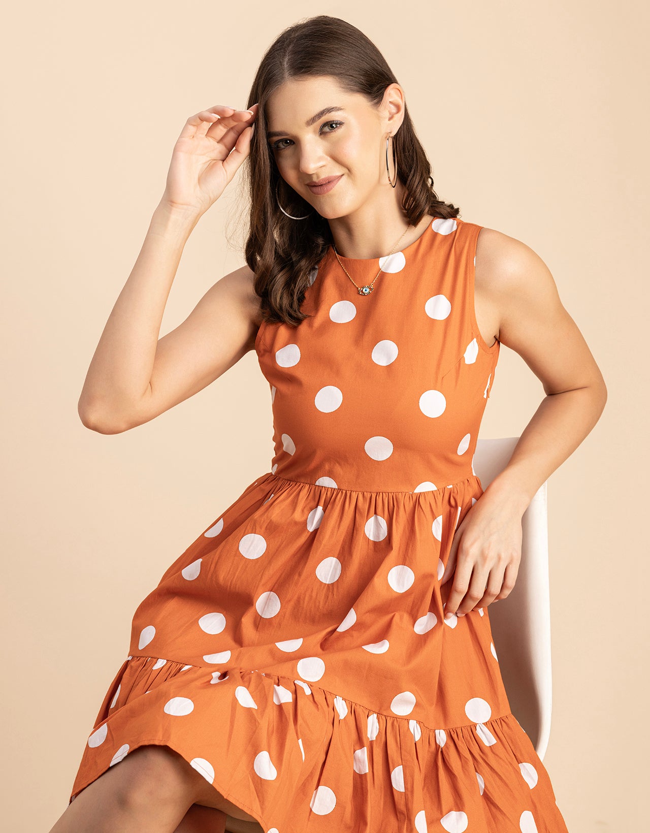Trendy Printed Cotton Tiered Dress - Stylish Sundress