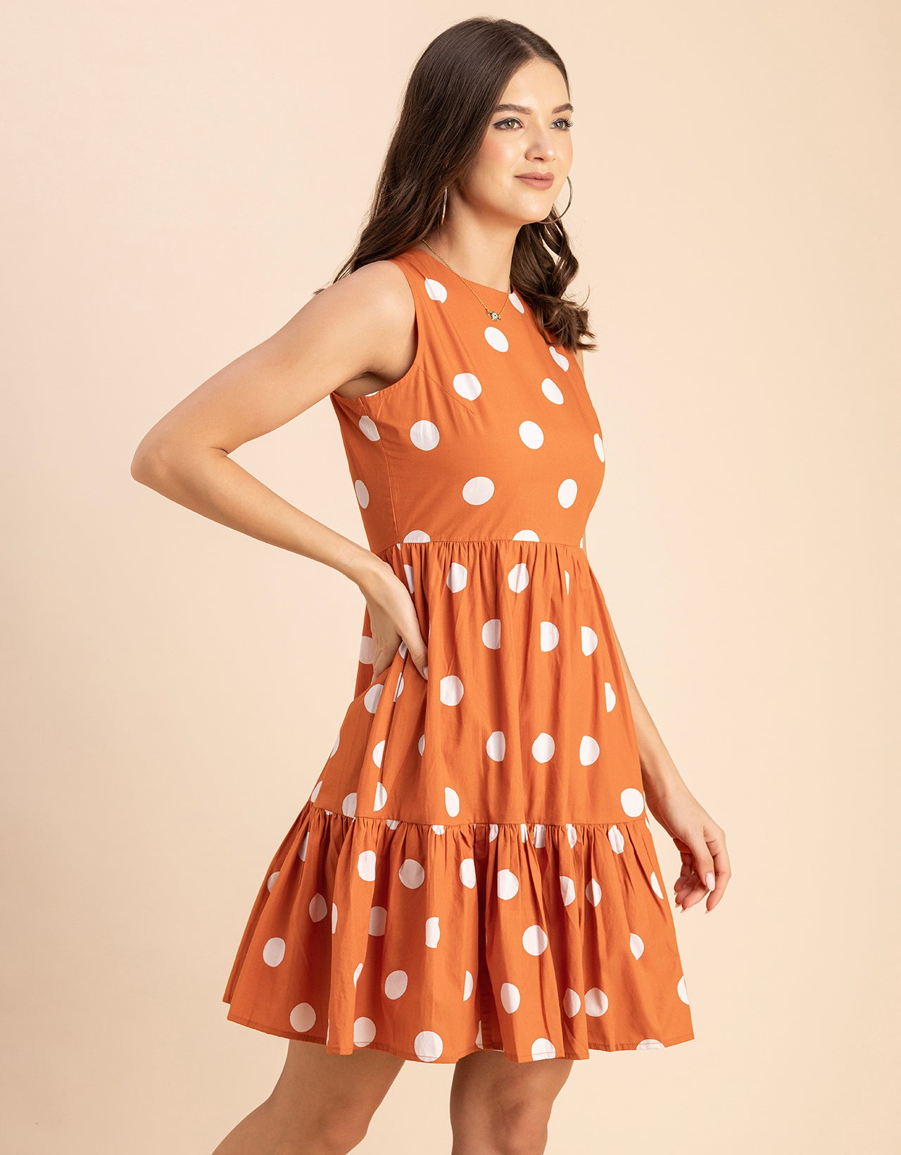 Trendy Printed Cotton Tiered Dress - Stylish Sundress