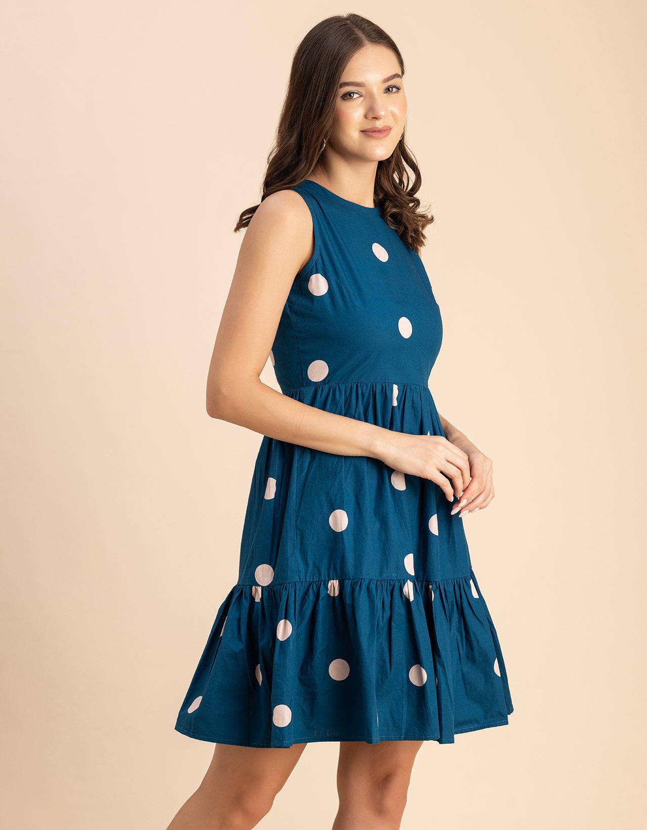 Trendy Printed Cotton Tiered Dress - Stylish Sundress