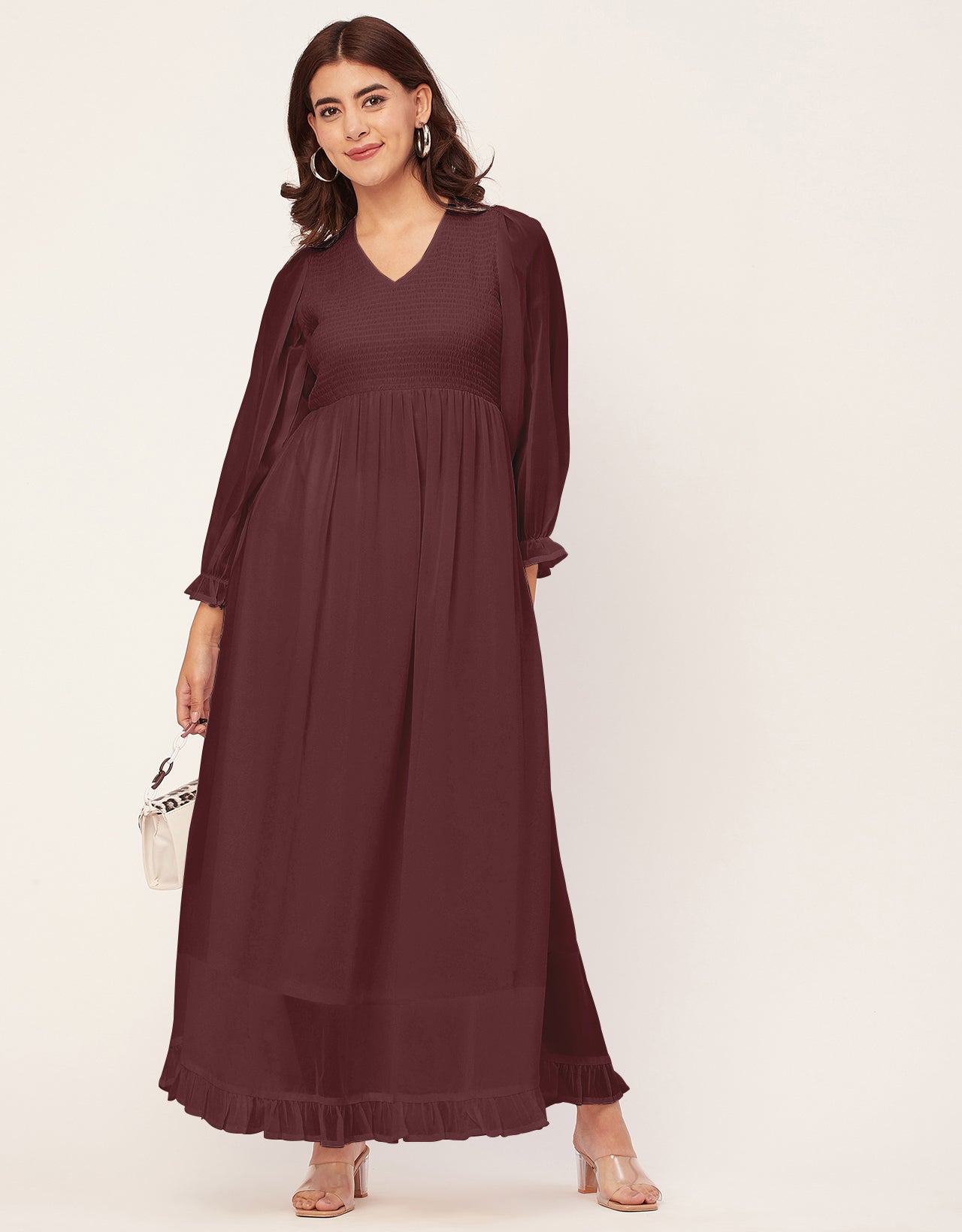 Elegant Solid Long Sleeve Women Dress