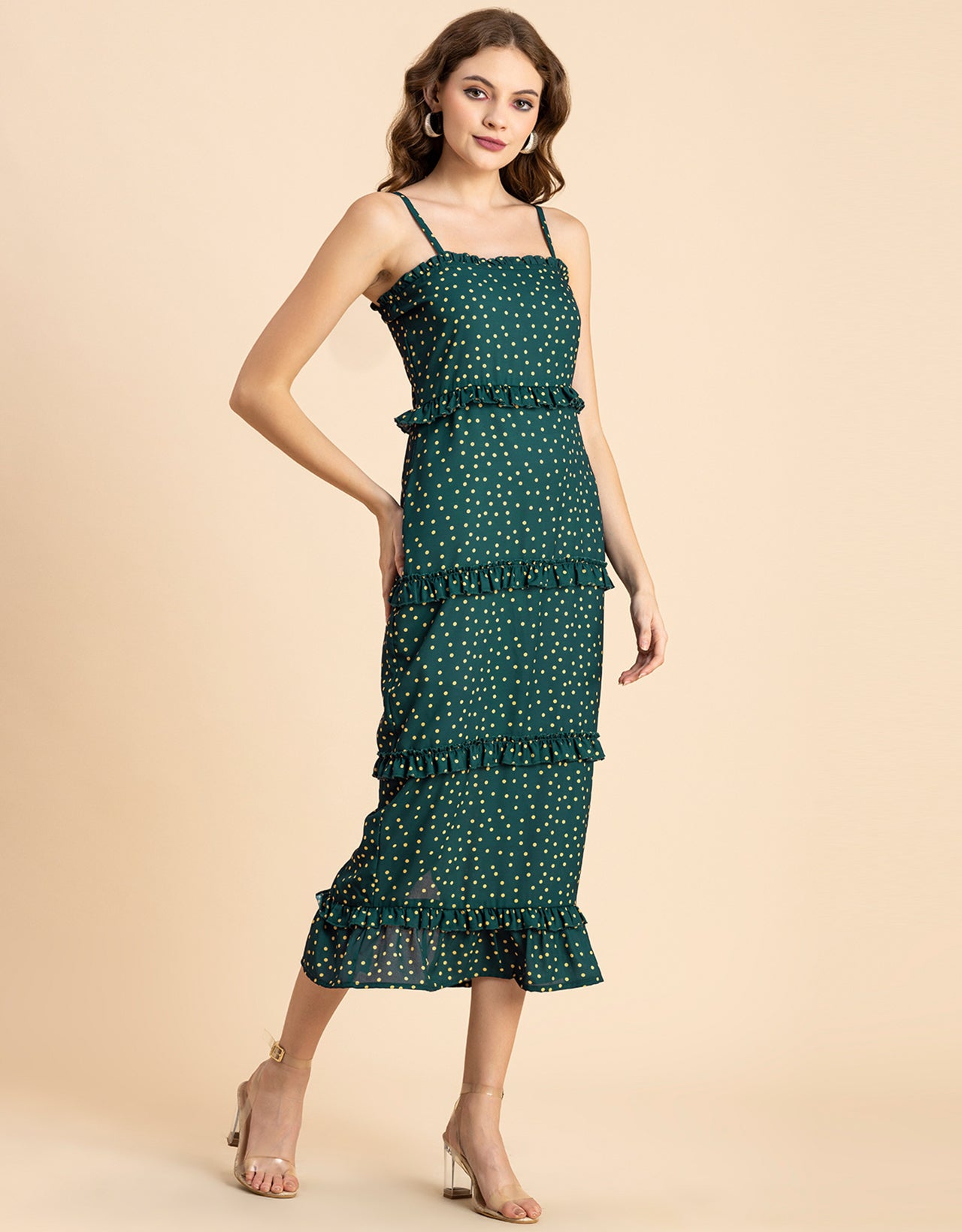 Printed Georgette Bodycon Dress - Elegant Evening Dress