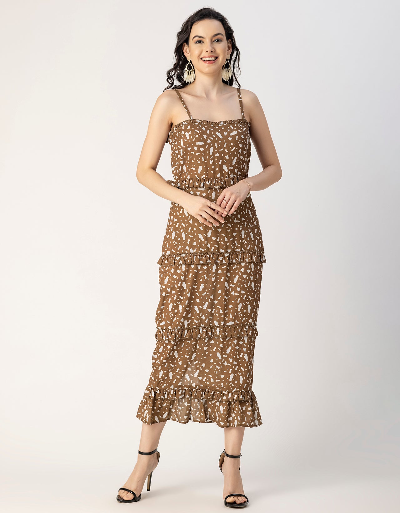 Printed Georgette Bodycon Dress - Elegant Evening Dress