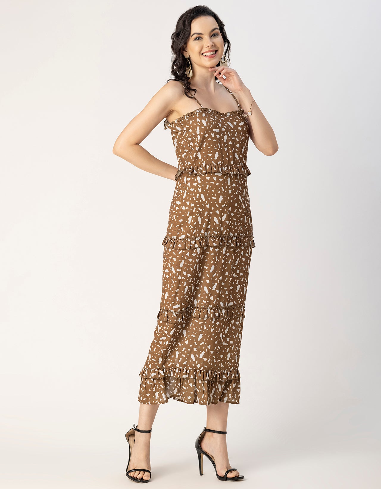 Printed Georgette Bodycon Dress - Elegant Evening Dress