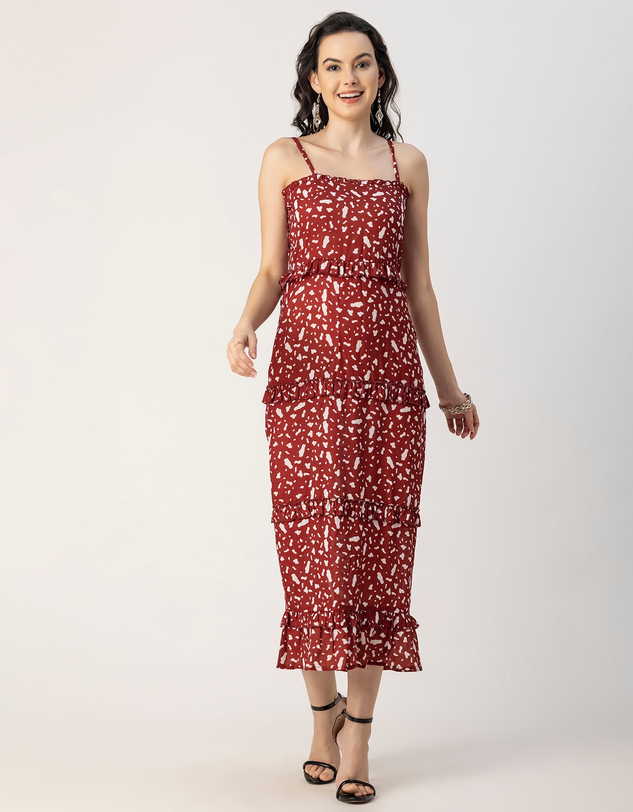 Printed Georgette Bodycon Dress - Elegant Evening Dress