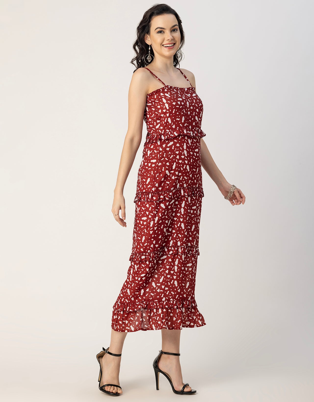 Printed Georgette Bodycon Dress - Elegant Evening Dress