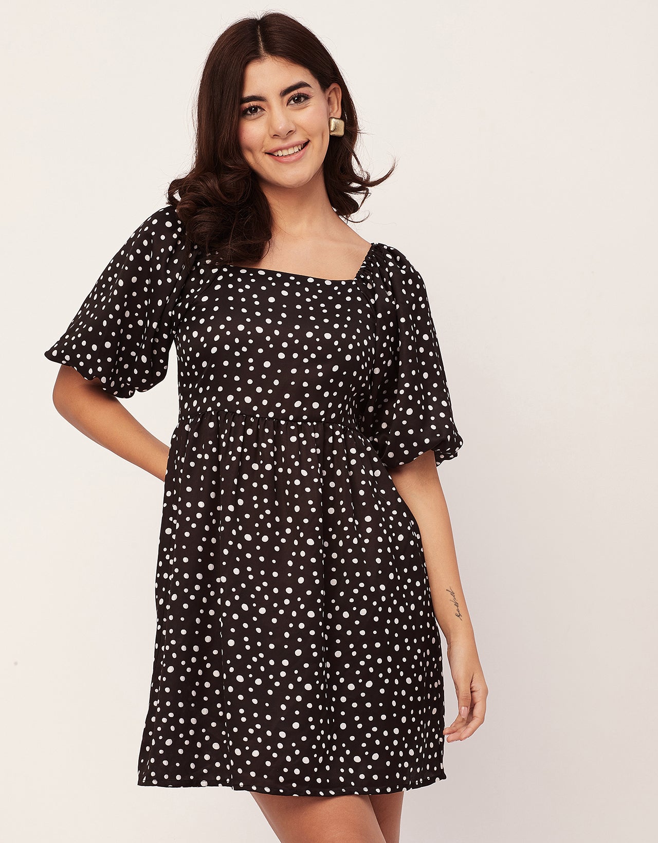 Whimsical Printed Sleeve Shift Dress - Playful Day Dress