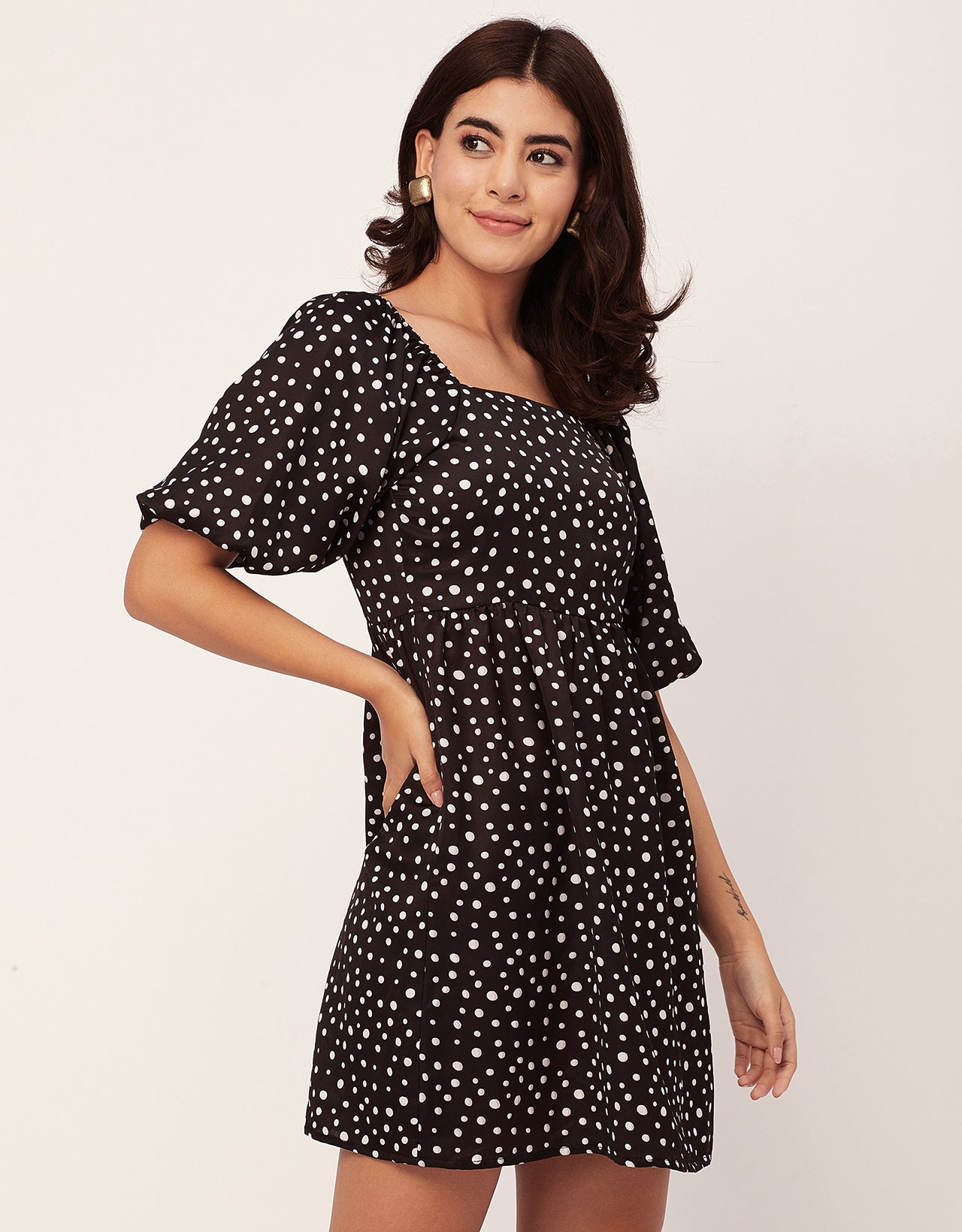 Whimsical Printed Sleeve Shift Dress - Playful Day Dress