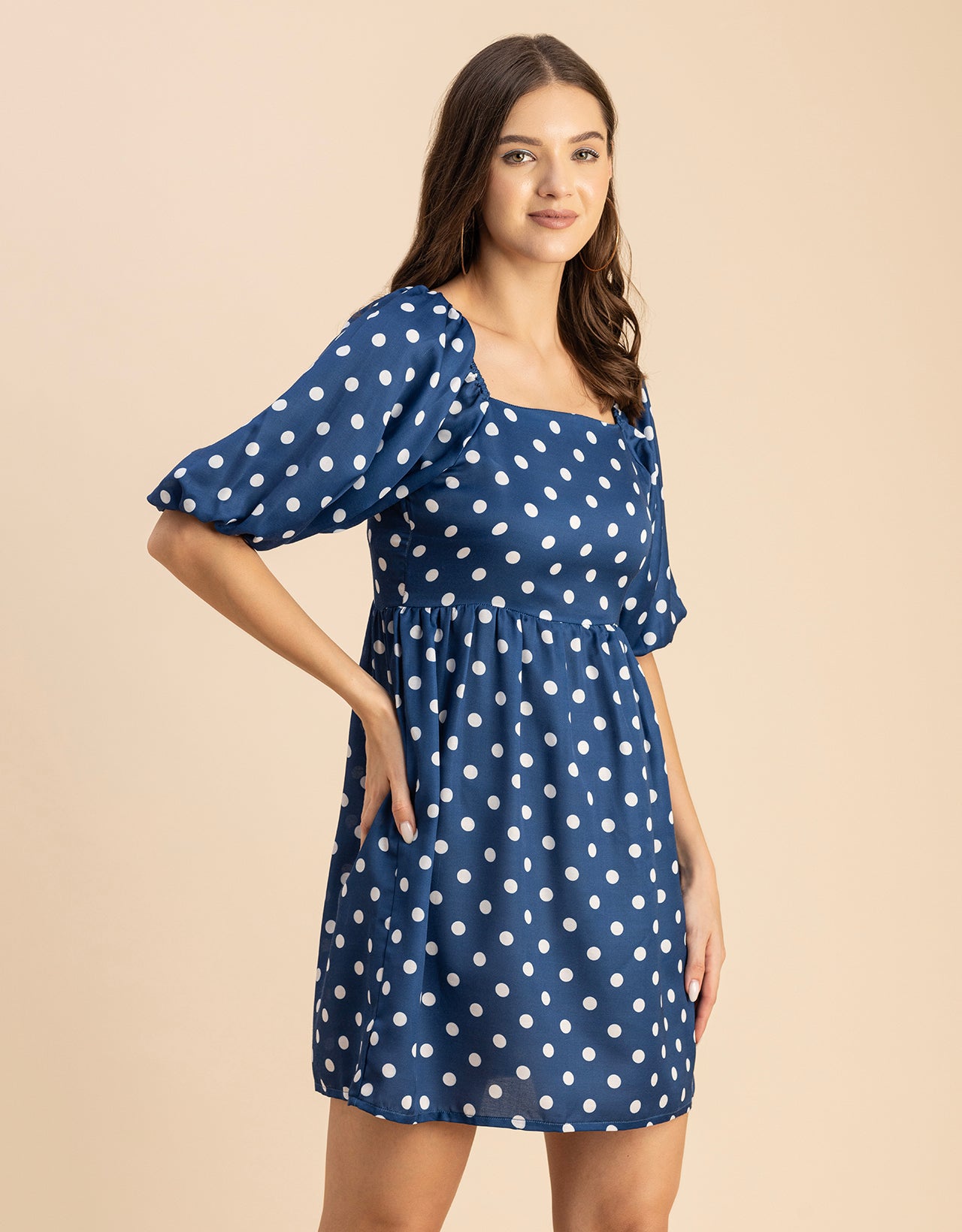 Whimsical Printed Sleeve Shift Dress - Playful Day Dress