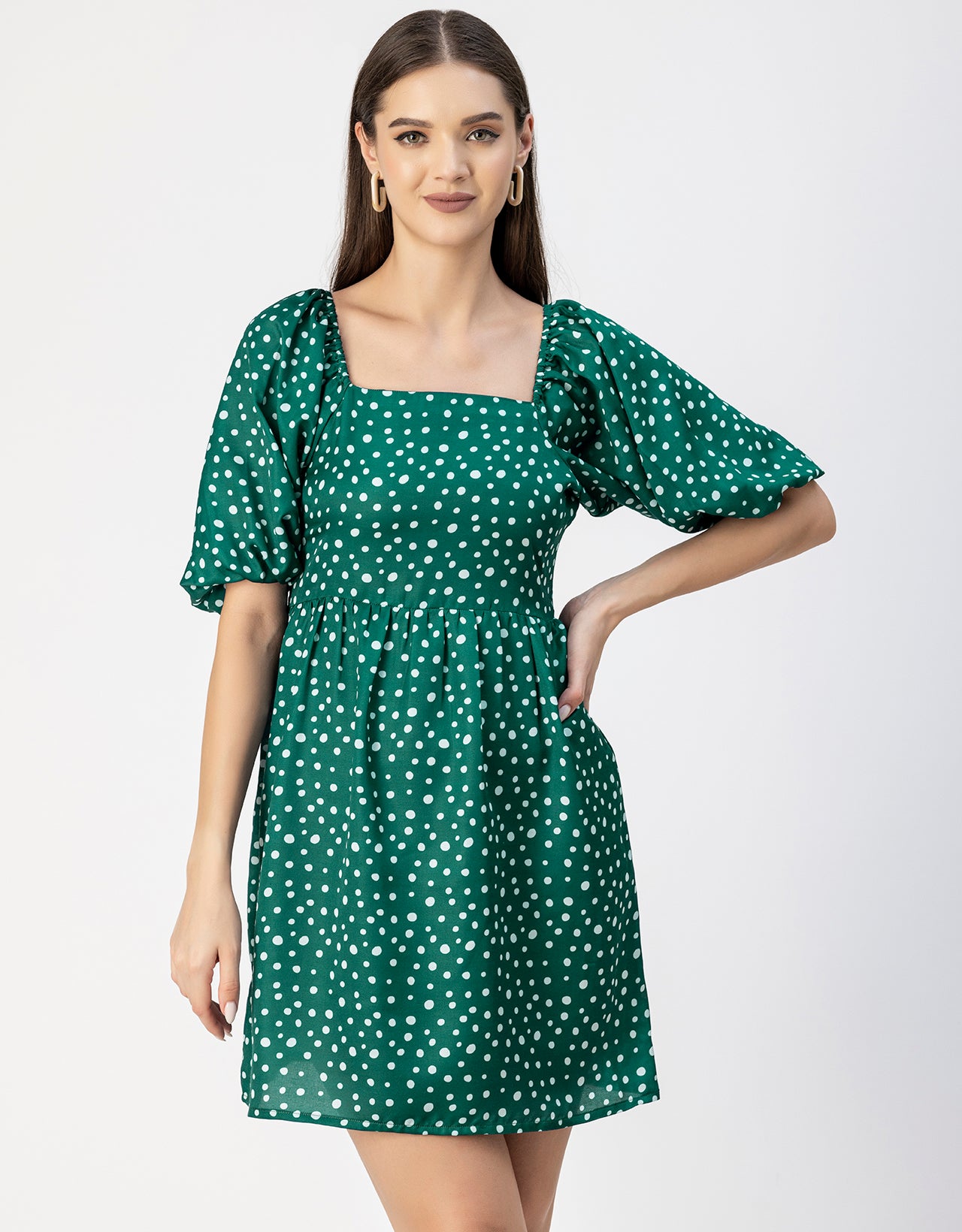 Whimsical Printed Sleeve Shift Dress - Playful Day Dress