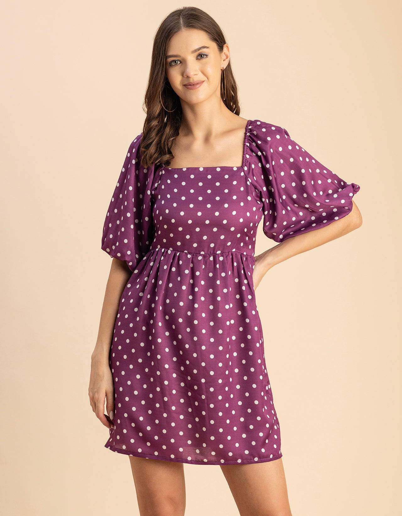 Whimsical Printed Sleeve Shift Dress - Playful Day Dress
