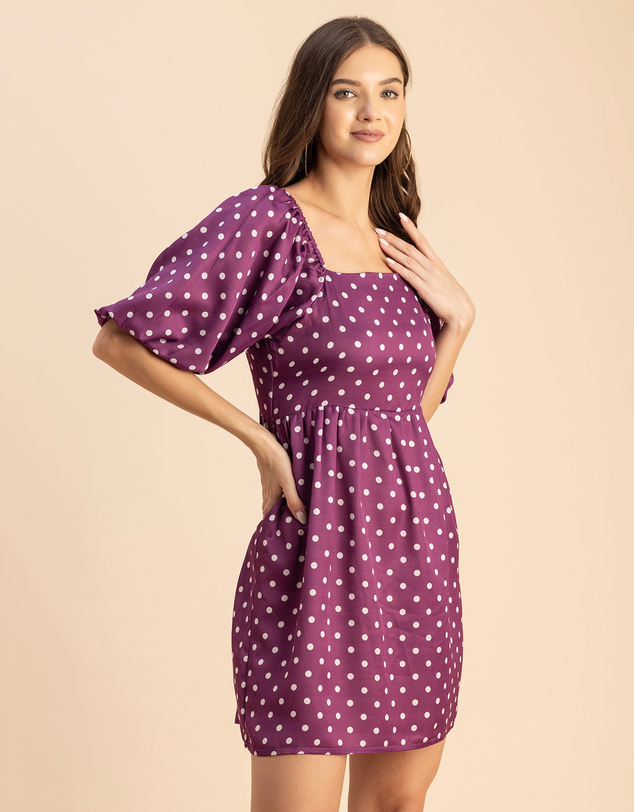 Whimsical Printed Sleeve Shift Dress - Playful Day Dress