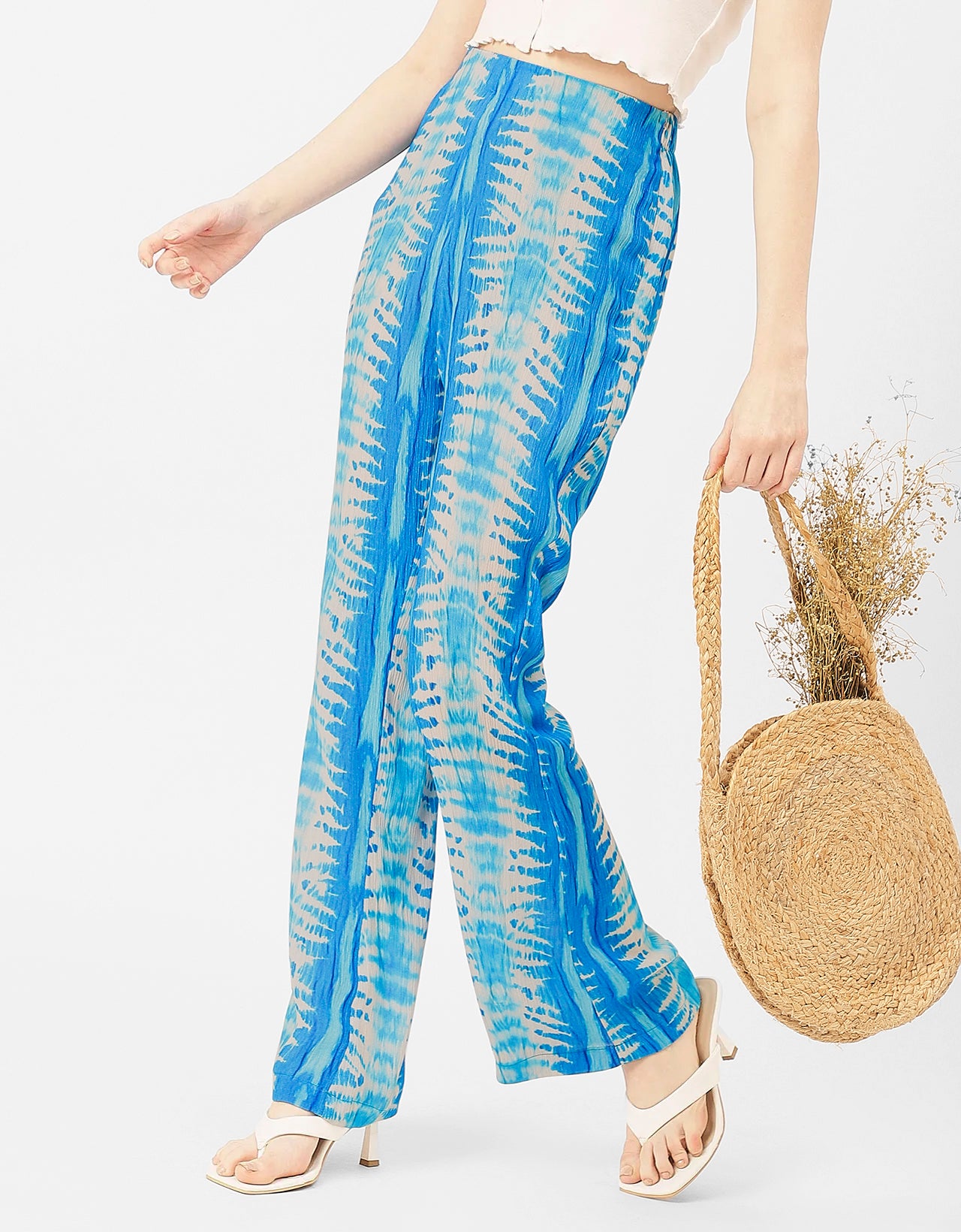 Straight Loose Fit Printed Rayon Pant