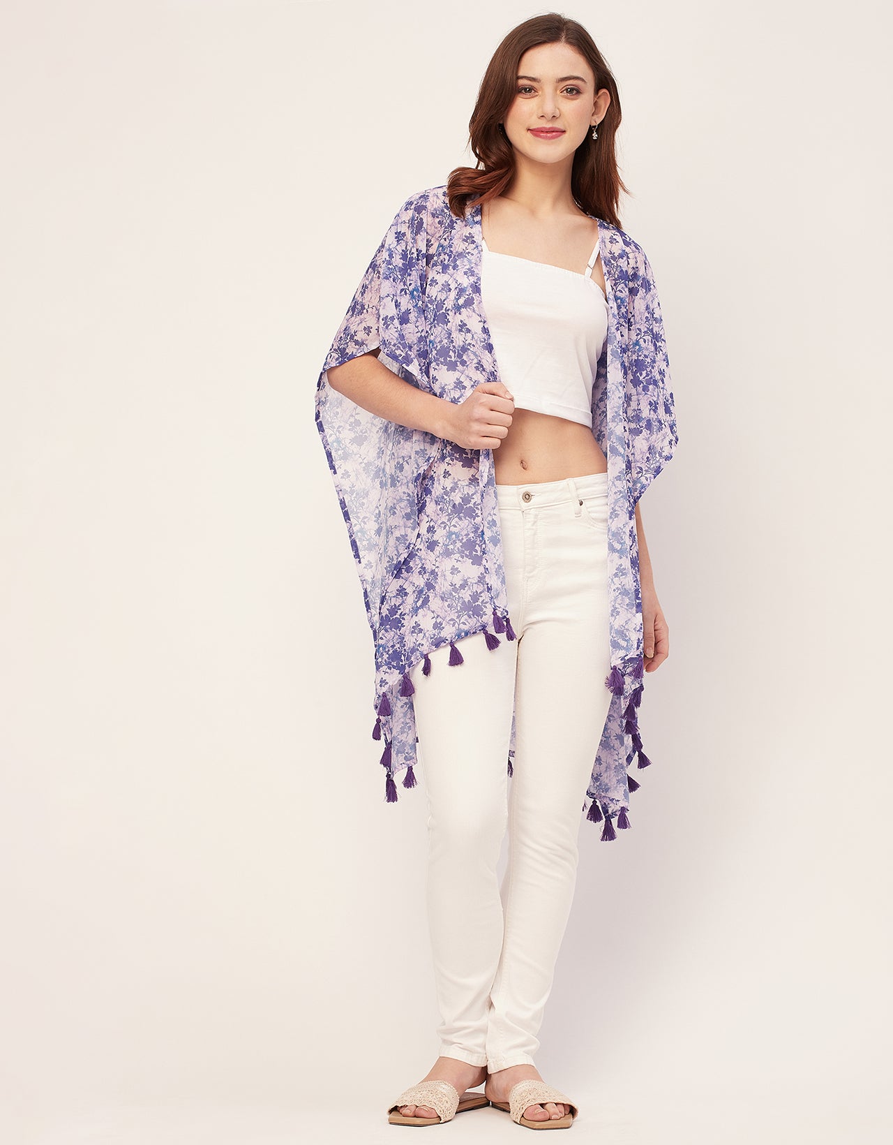 Kimono Sleeves V Neck Regular Shrug