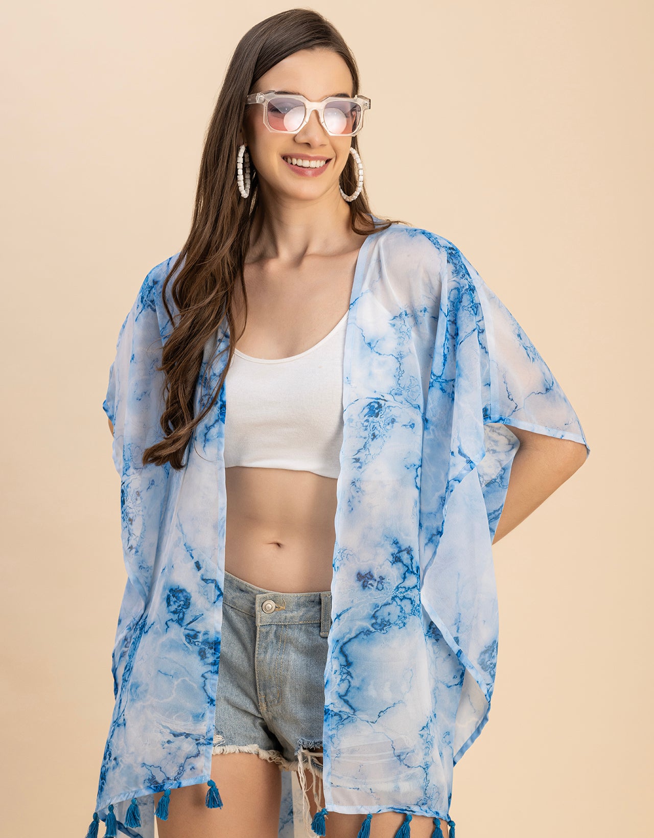 Kimono Sleeves V Neck Regular Shrug