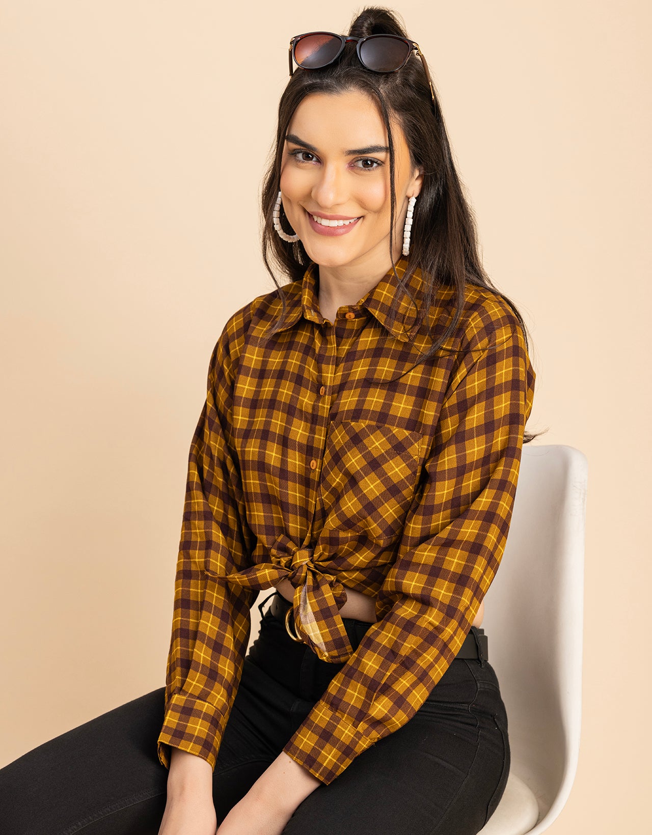 Long Sleeves Spread Collar Rayon Shirt