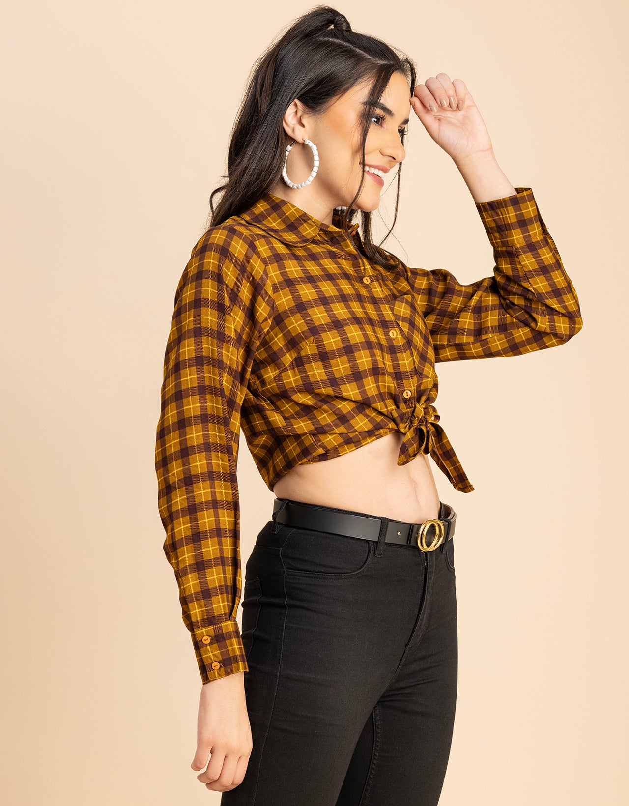 Long Sleeves Spread Collar Rayon Shirt