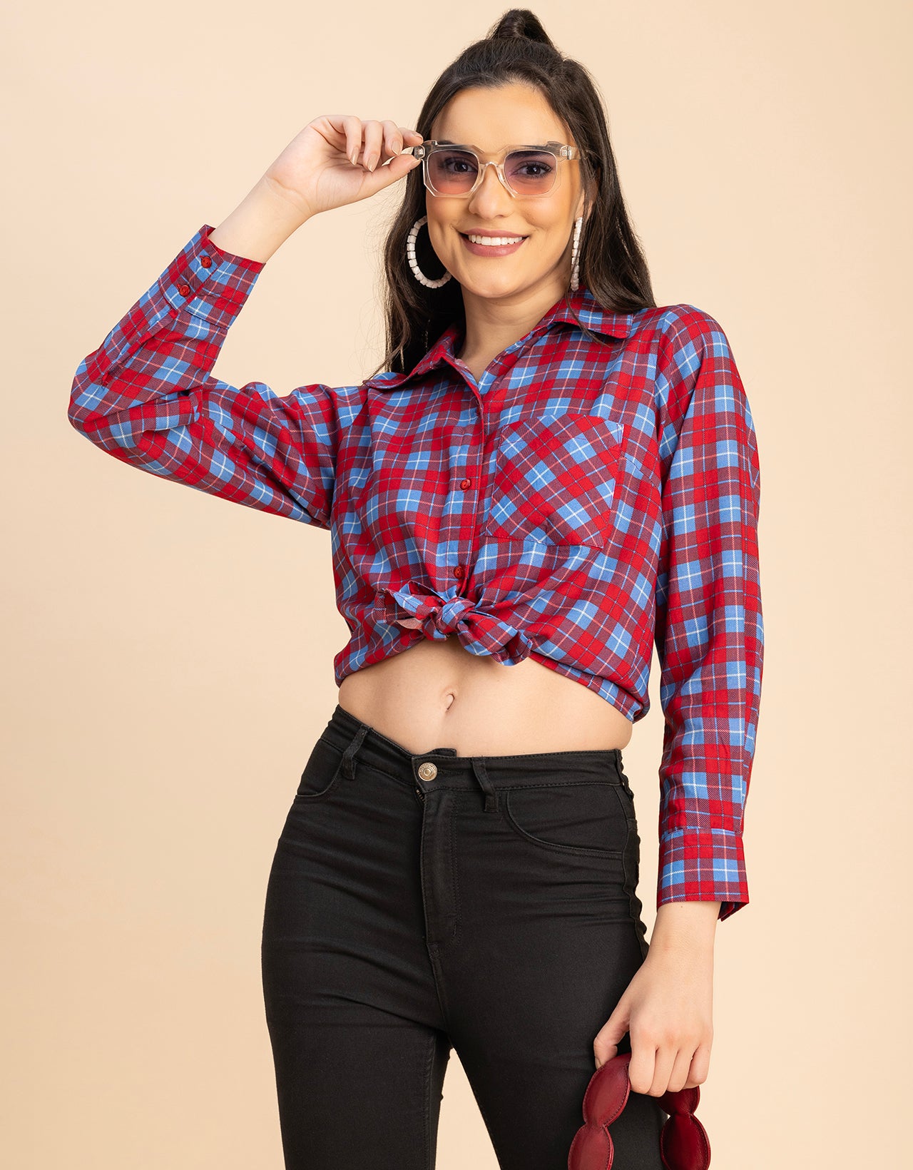 Long Sleeves Spread Collar Rayon Shirt