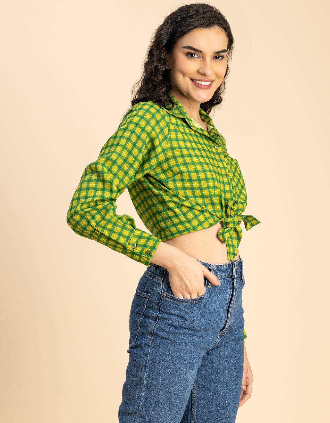 Long Sleeves Spread Collar Rayon Shirt