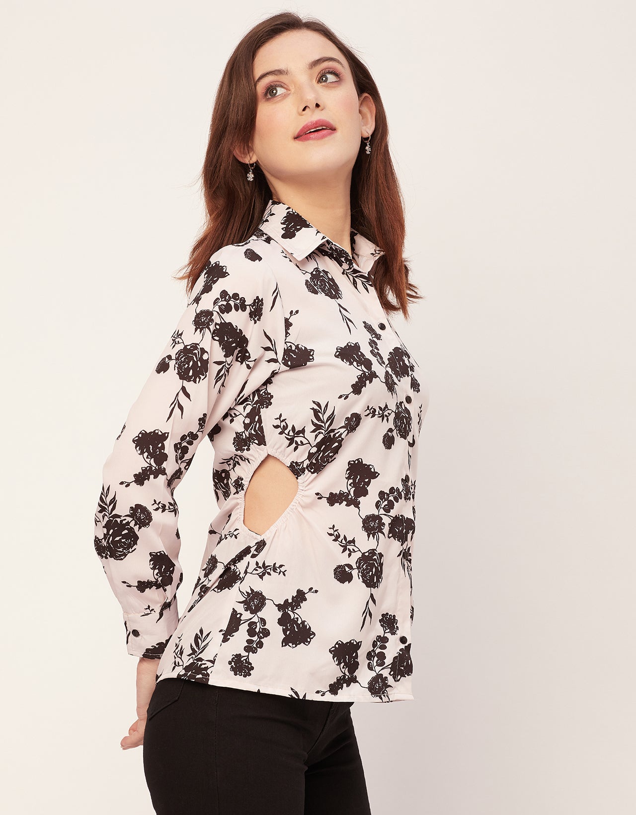 Long Sleeves Spread Collar Shirt Printed Shirt
