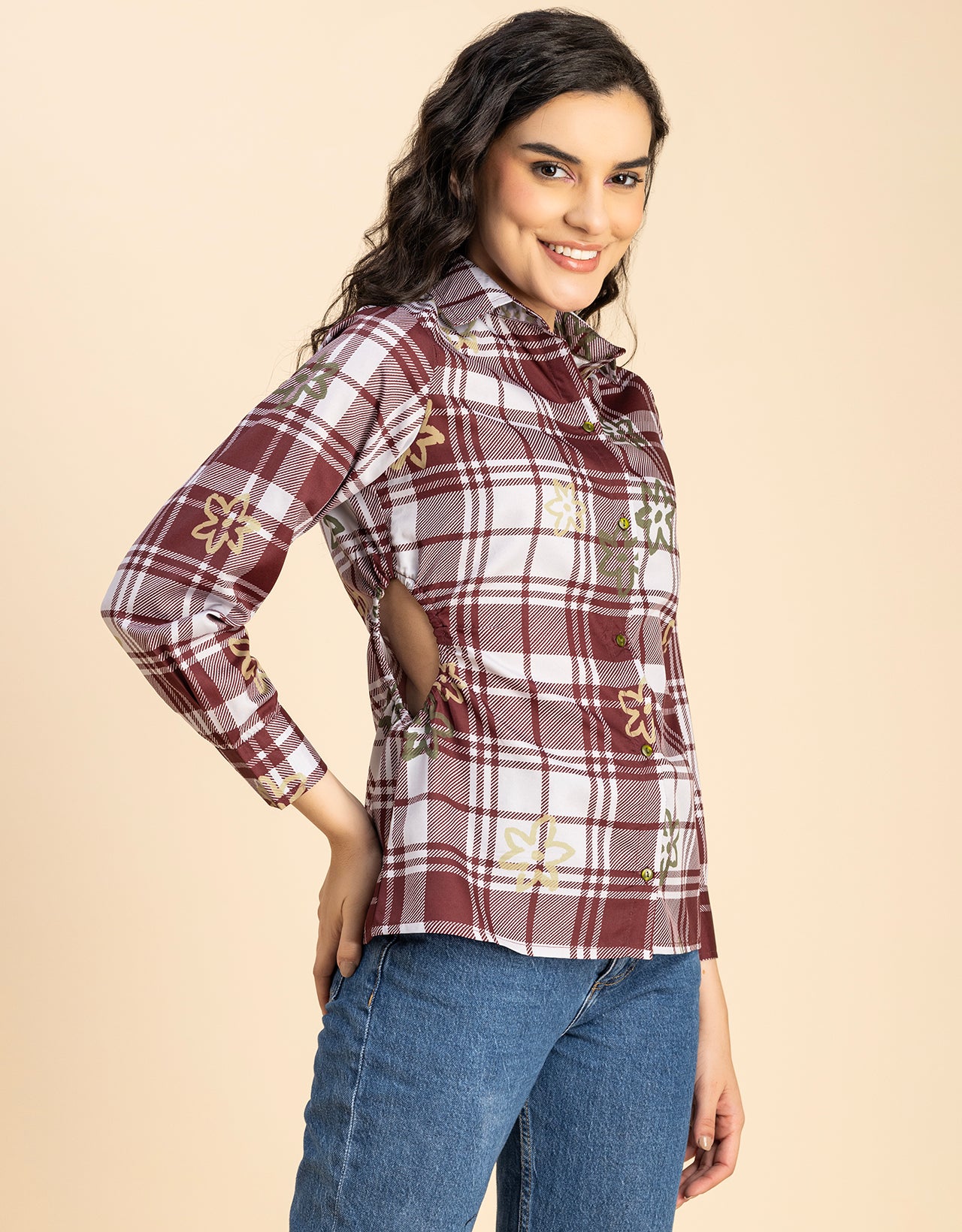 Long Sleeves Spread Collar Shirt Printed Shirt