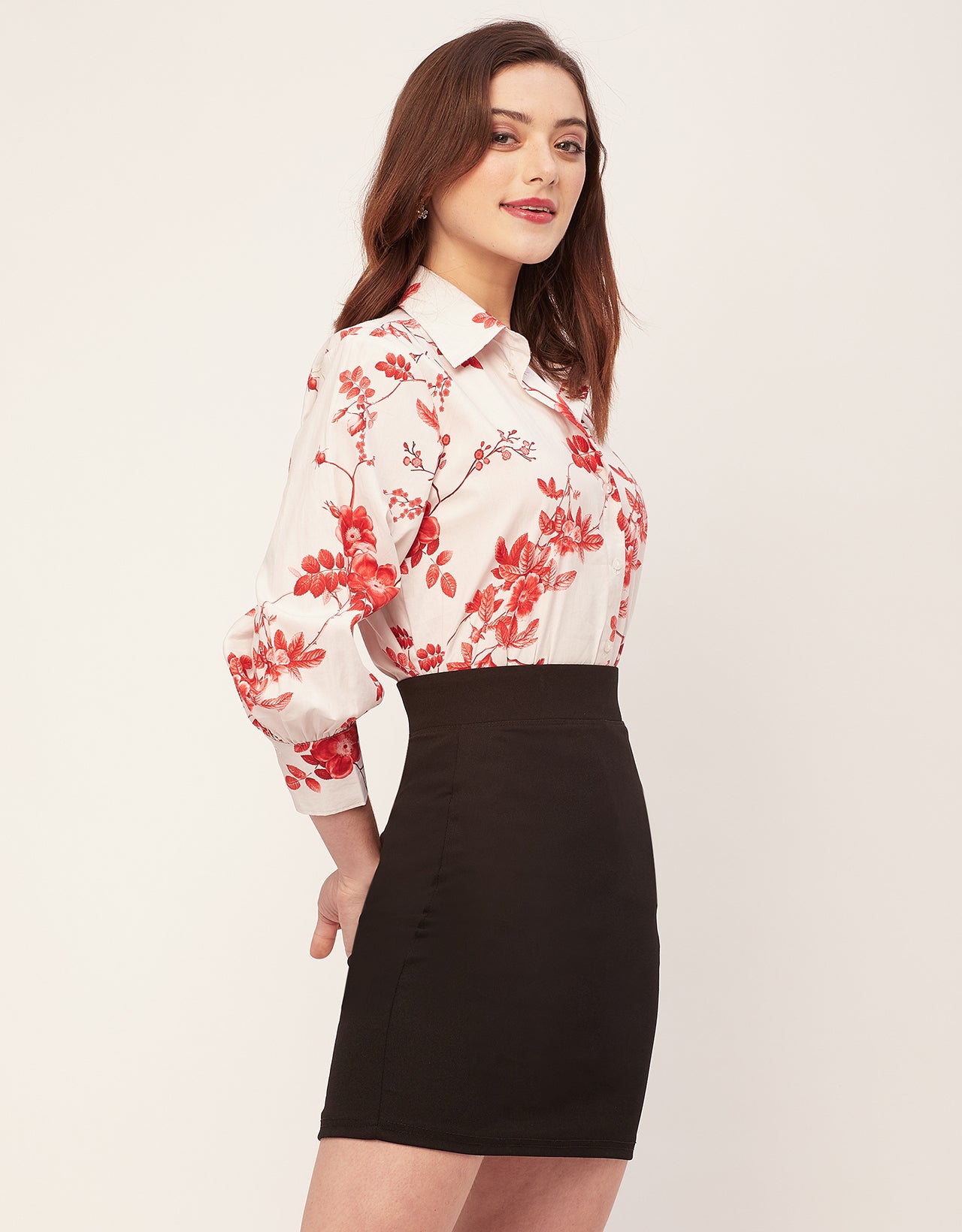 Long Sleeves Spread Collar Shirt Cotton Shirt