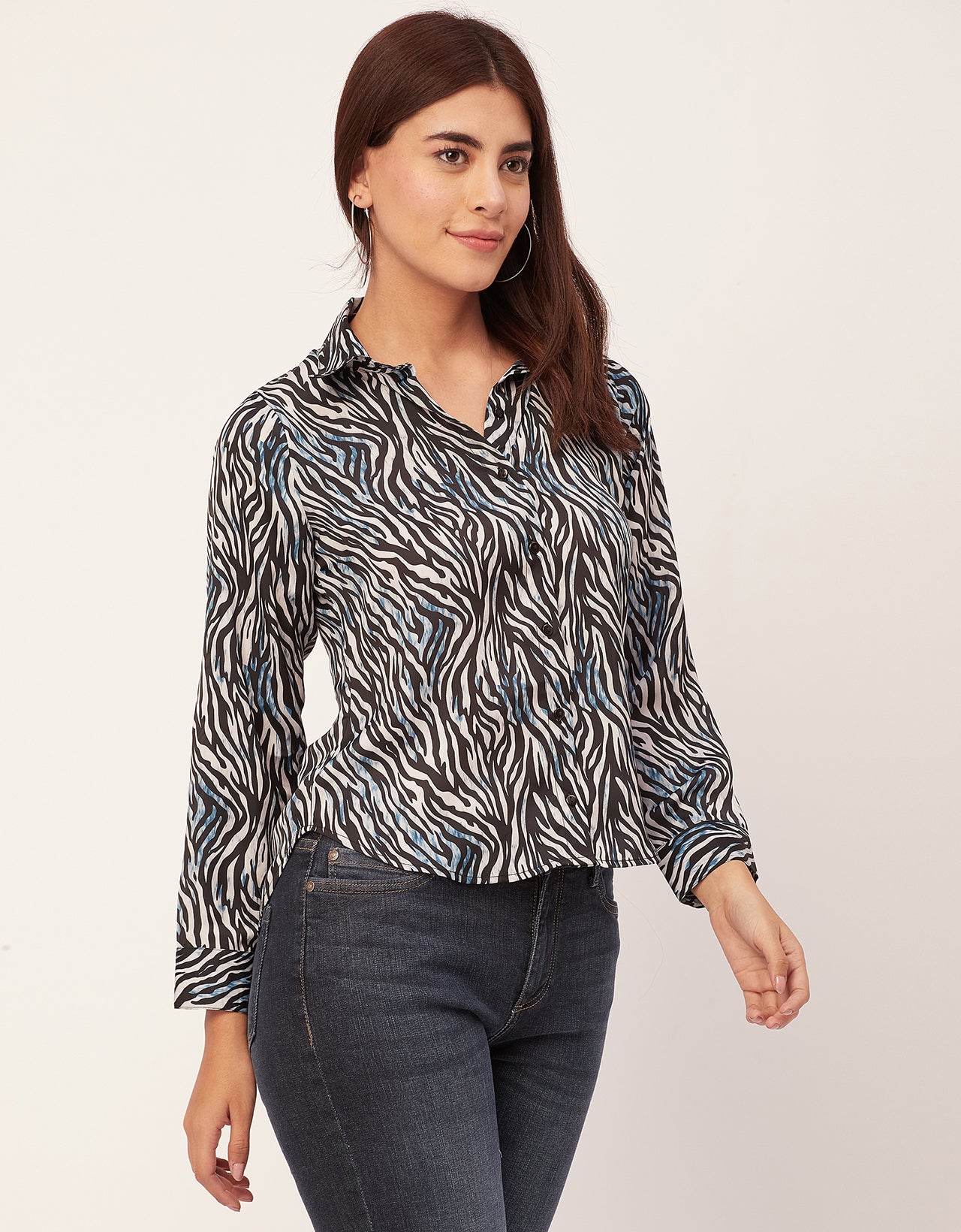 Elegant Animal Skin Women Shirt