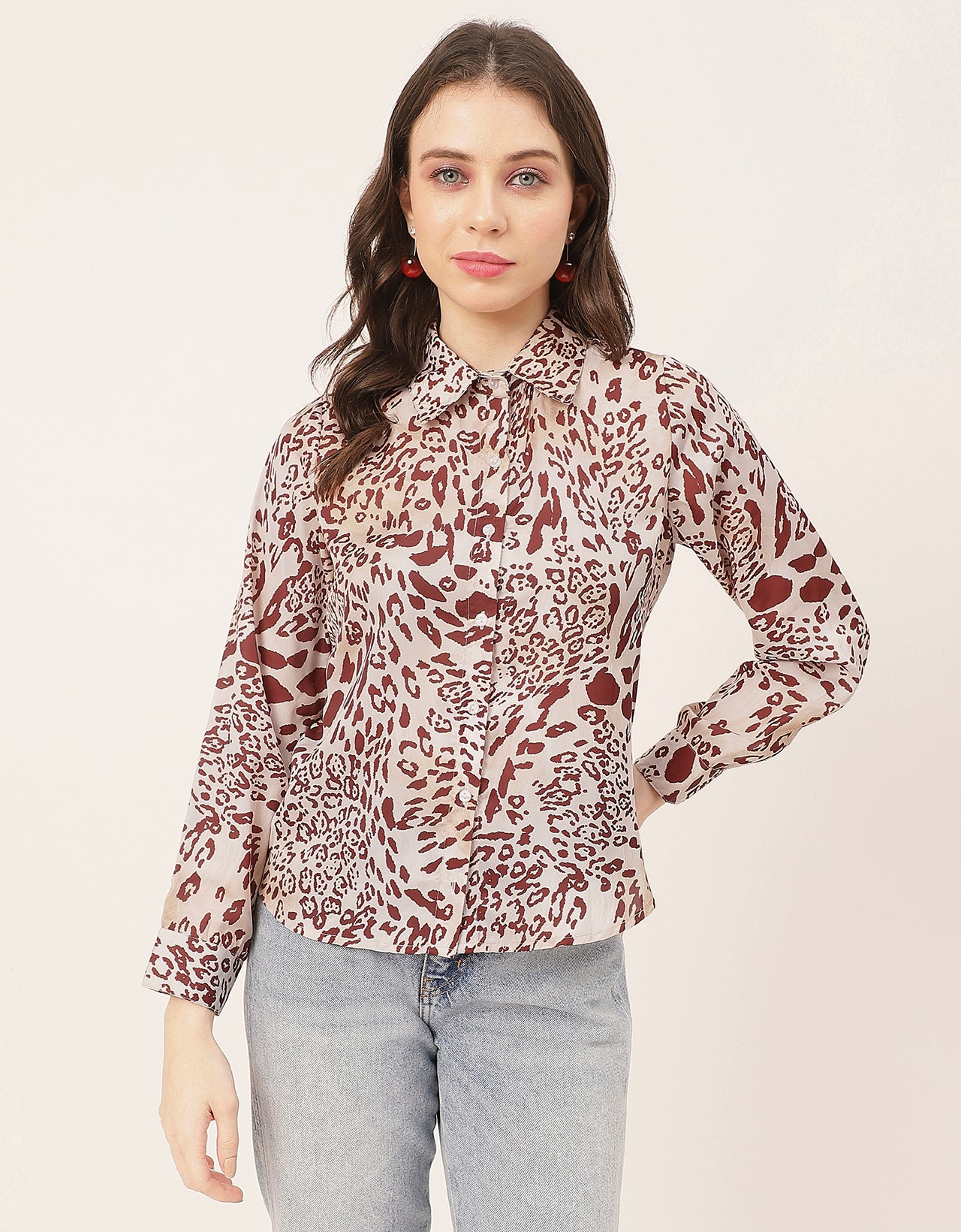 Elegant Animal Skin Women Shirt