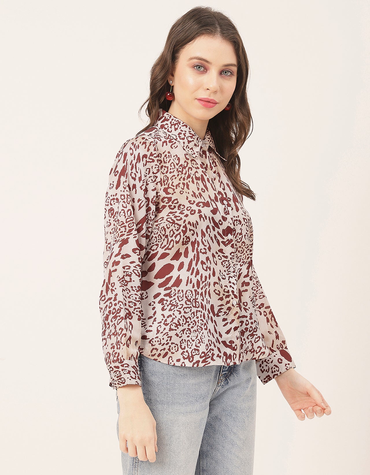Elegant Animal Skin Women Shirt