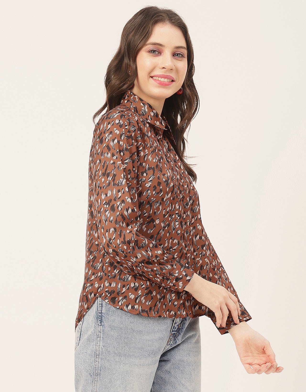 Elegant Animal Skin Women Shirt