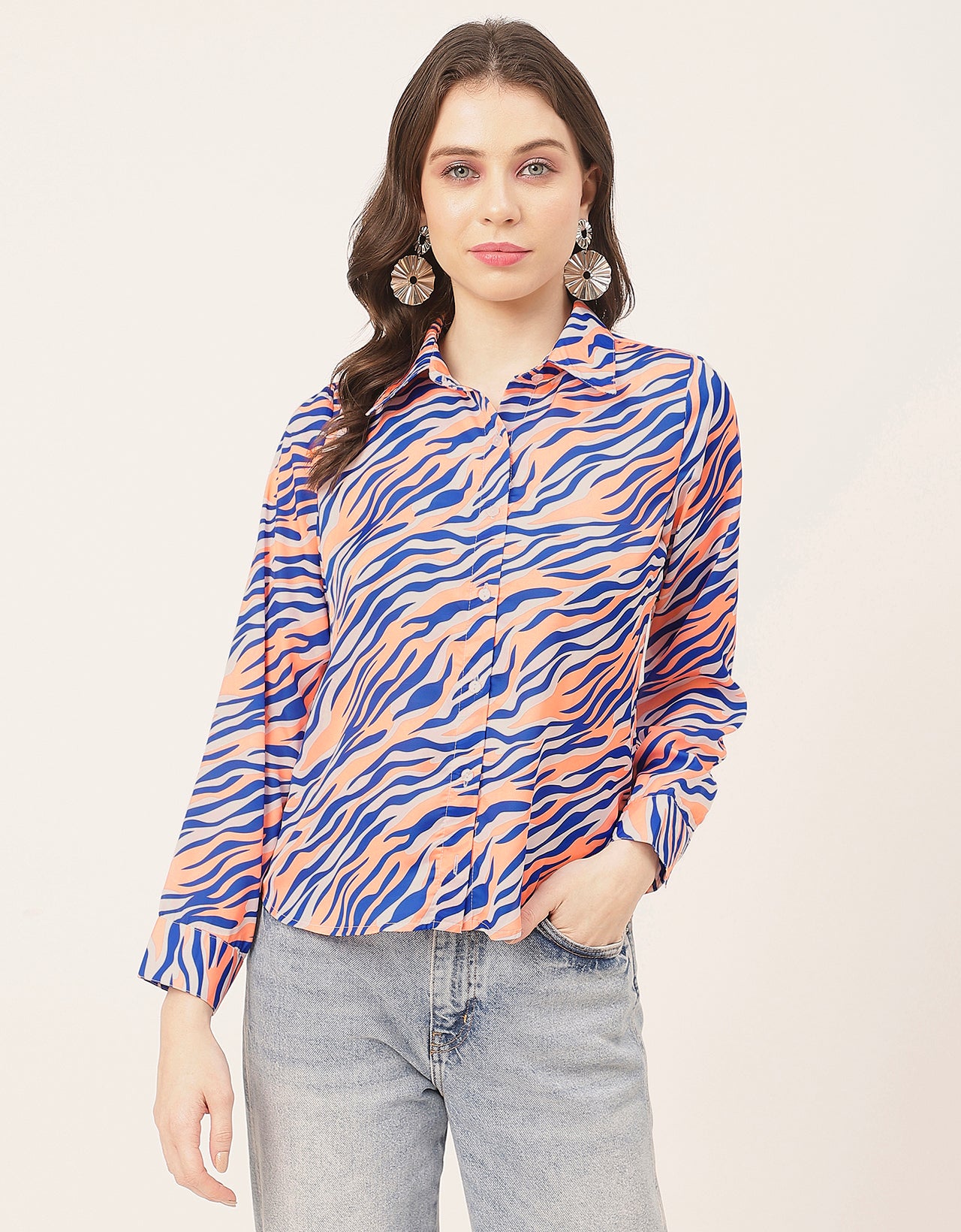 Elegant Animal Skin Women Shirt