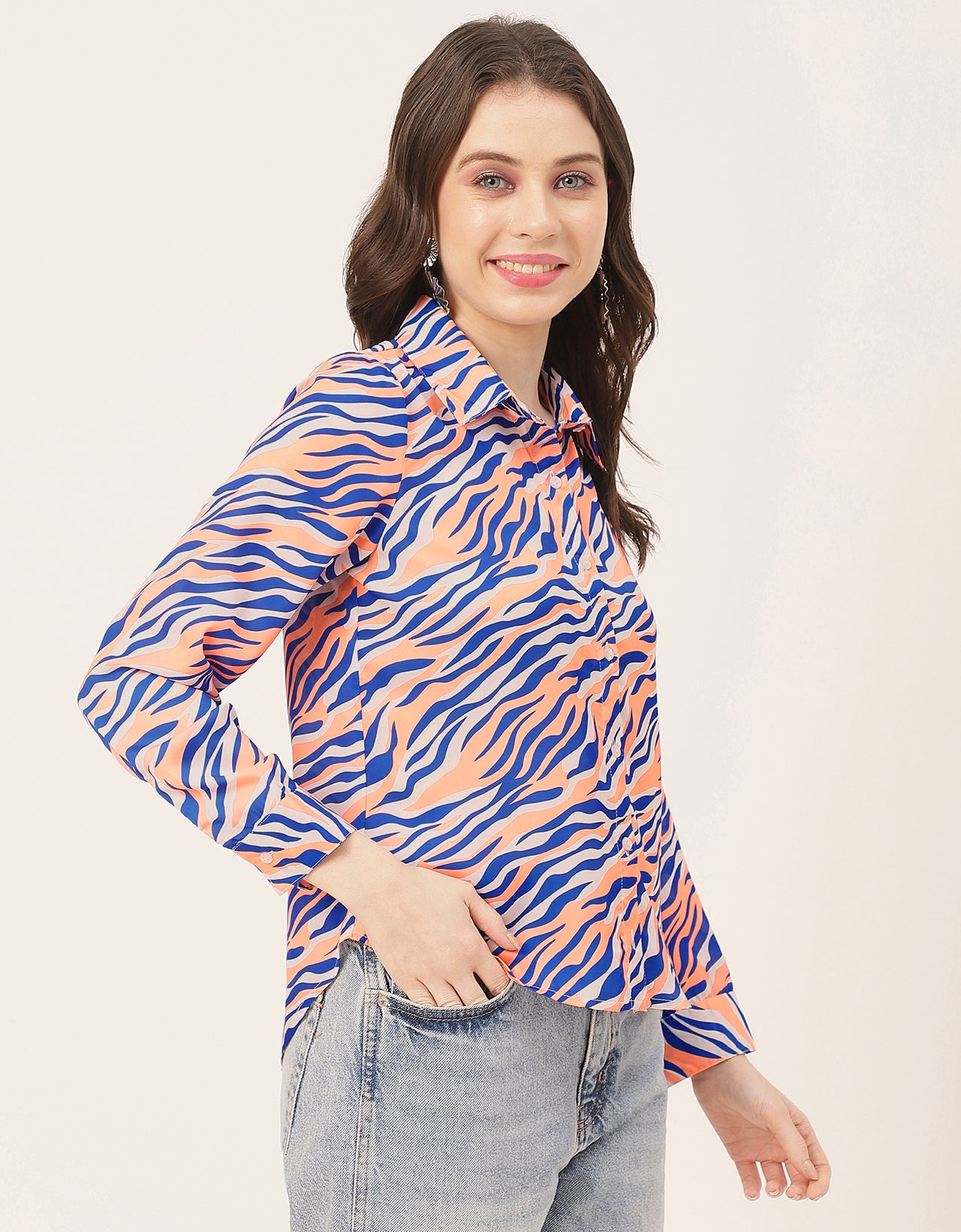 Elegant Animal Skin Women Shirt