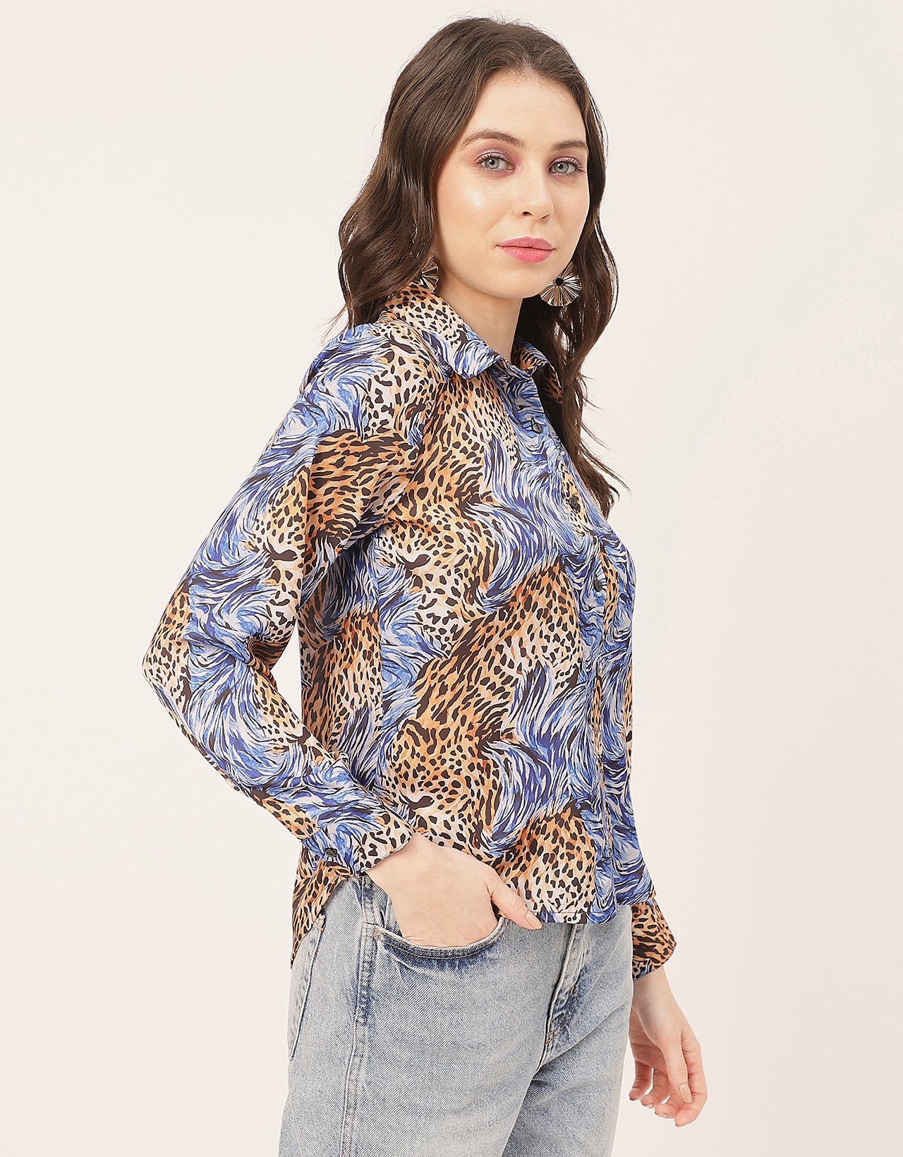 Elegant Animal Skin Women Shirt