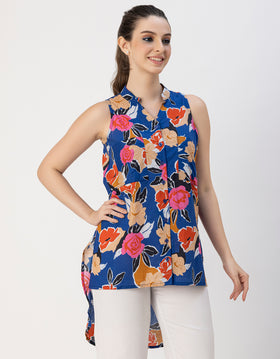 Chic Cotton Sleeveless High-Low Top - Summer Blouse