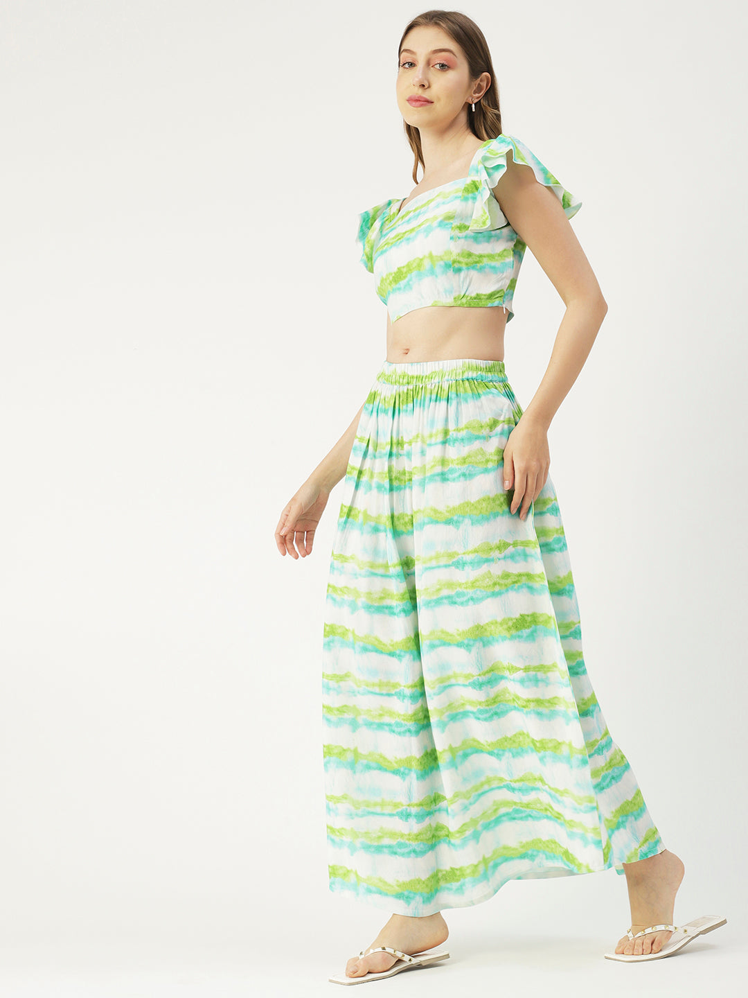 Summer Coord Set, Viscose 2 Pcs Crop