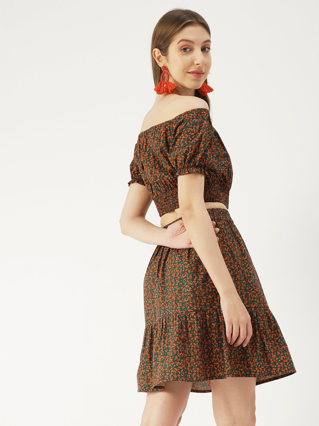 Summer 2 Pcs Set, Off-Shoulder Crop