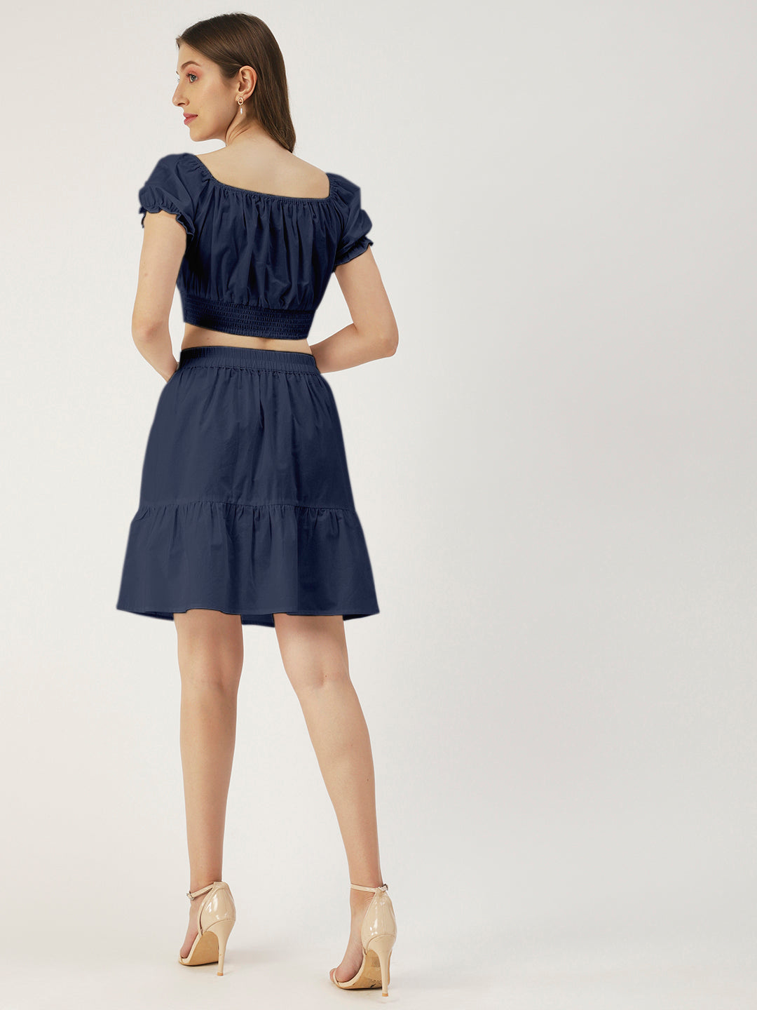 Summer 2 Pcs Set, Off-Shoulder Crop