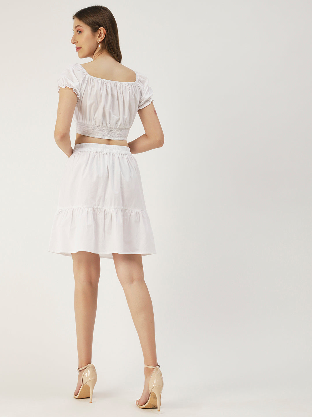 Summer 2 Pcs Set, Off-Shoulder Crop