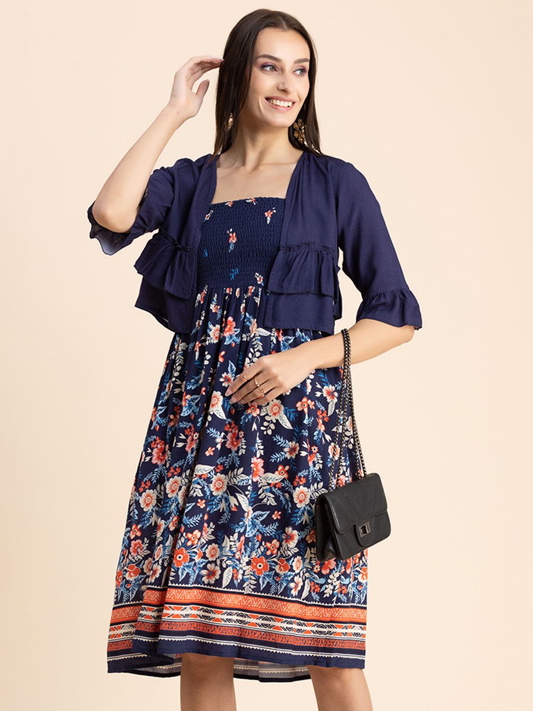 Viscose Rayon Co-Ord Set, Printed Dress