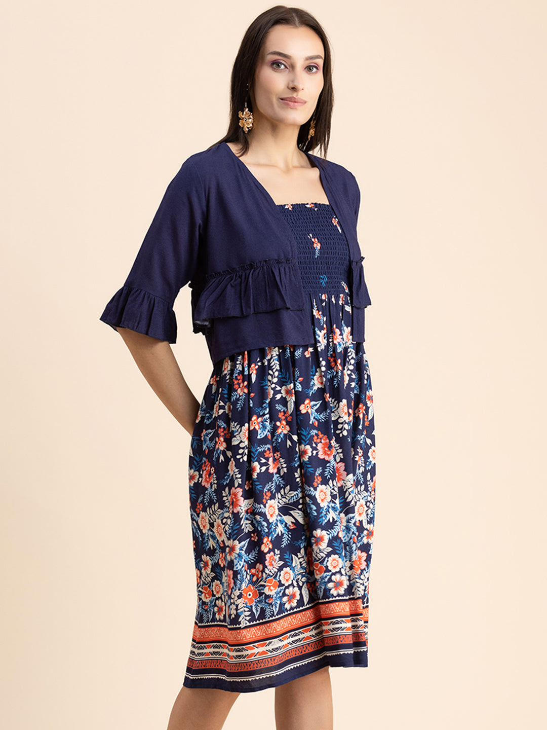 Viscose Rayon Co-Ord Set, Printed Dress