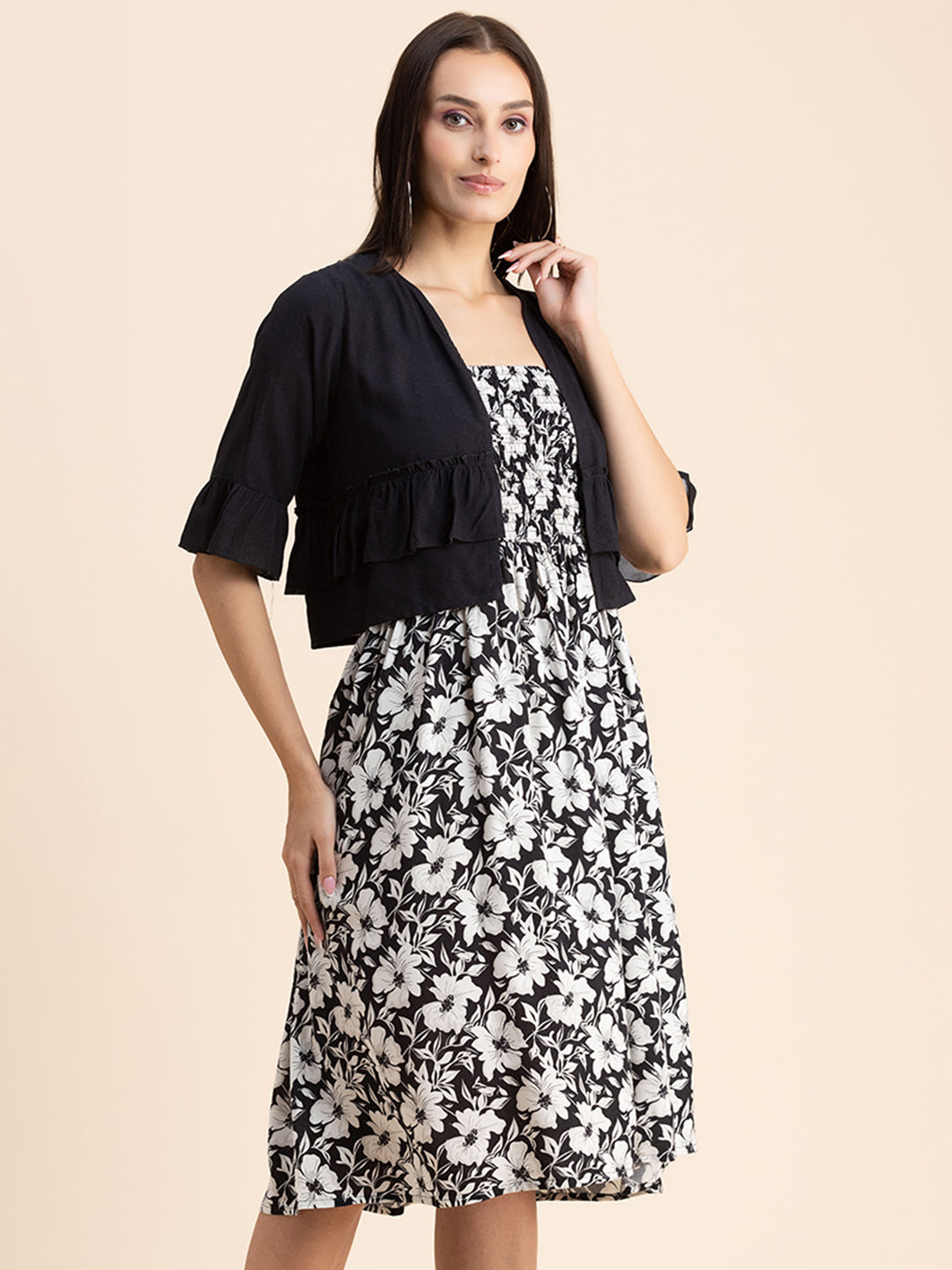 Viscose Rayon Co-Ord Set, Printed Dress