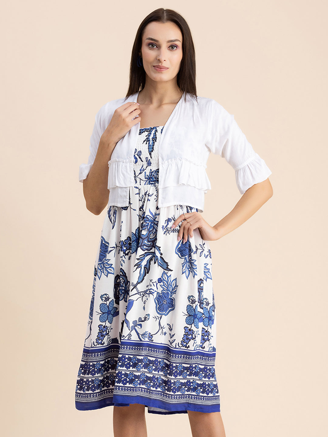 Viscose Rayon Co-Ord Set, Printed Dress
