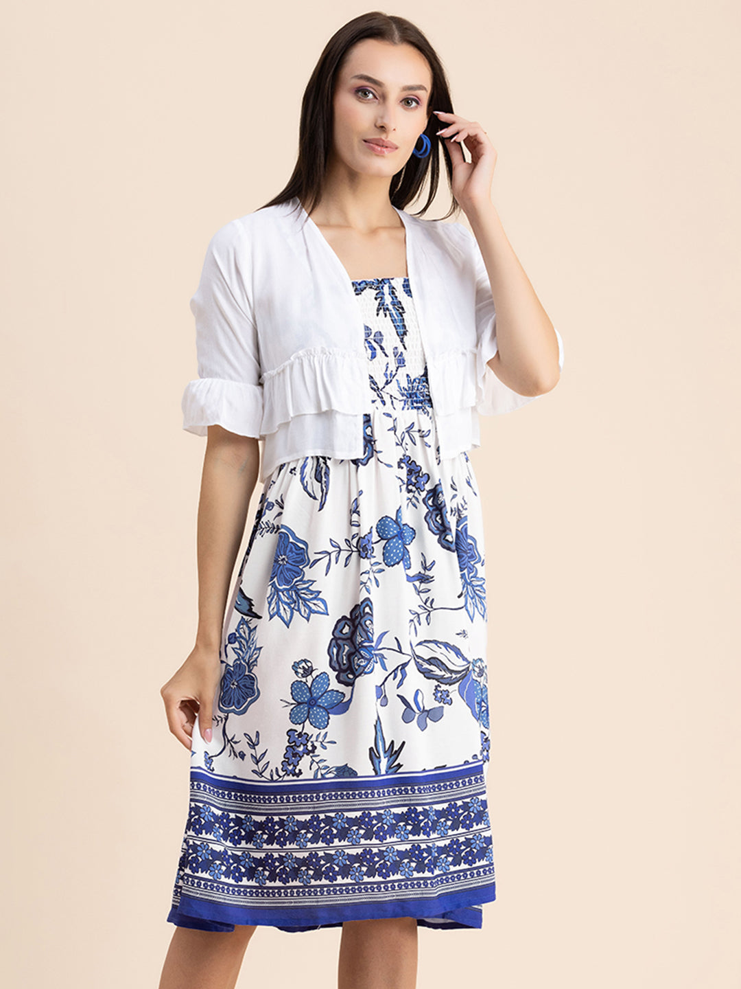 Viscose Rayon Co-Ord Set, Printed Dress