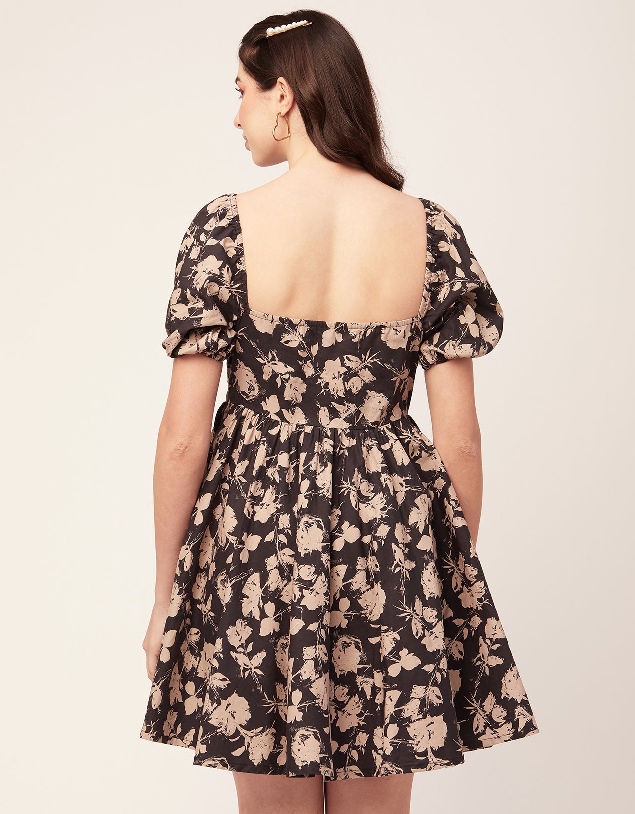 Printed Flared Mini Dress, Square